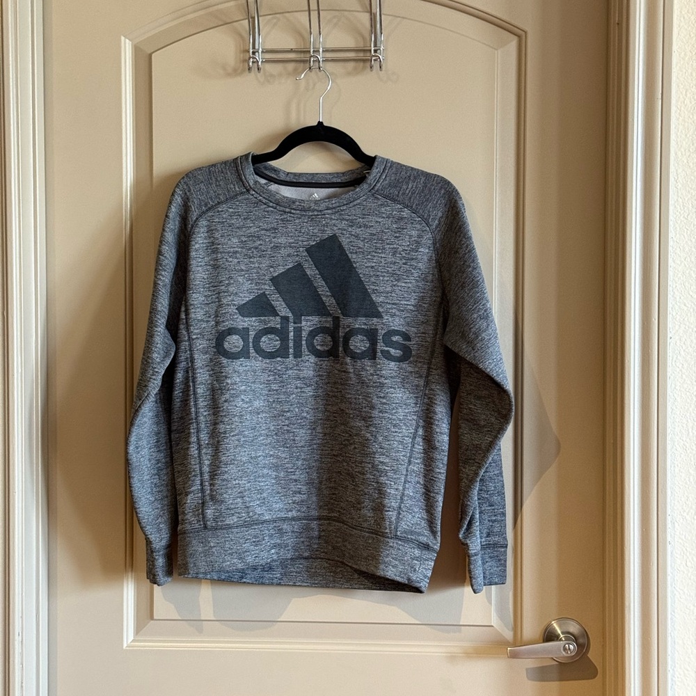 Adidas Men's Heather Gray Crewneck Sweater